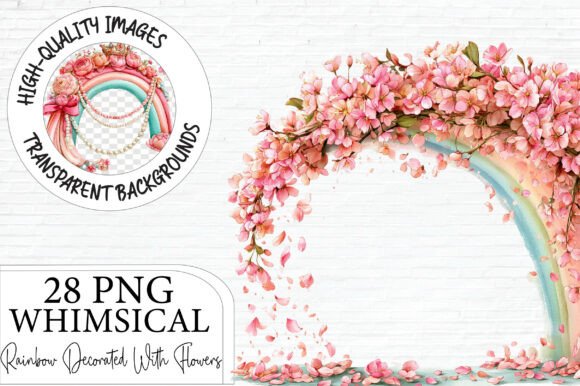 Download Rainbow Decorated with Flowers Clipart - Flowers Collection