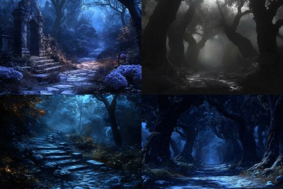 Download Spooky Woods Digital Backdrops - Digital Collection