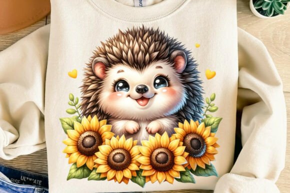 Download Baby Hedgehog Sunflowers Png - Flowers Collection