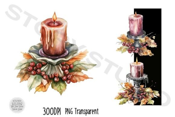 Download Cozy Autumn Candle Seasonal Clipart - Premium Bundle