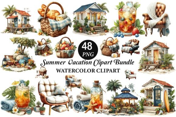 Download Summer Vacation Clipart Bundle - Vacation Collection