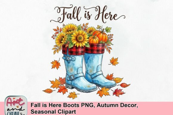 Download Fall is Here Boots PNG, Autumn Decor, Seasonal Clipart - Premium Bundle